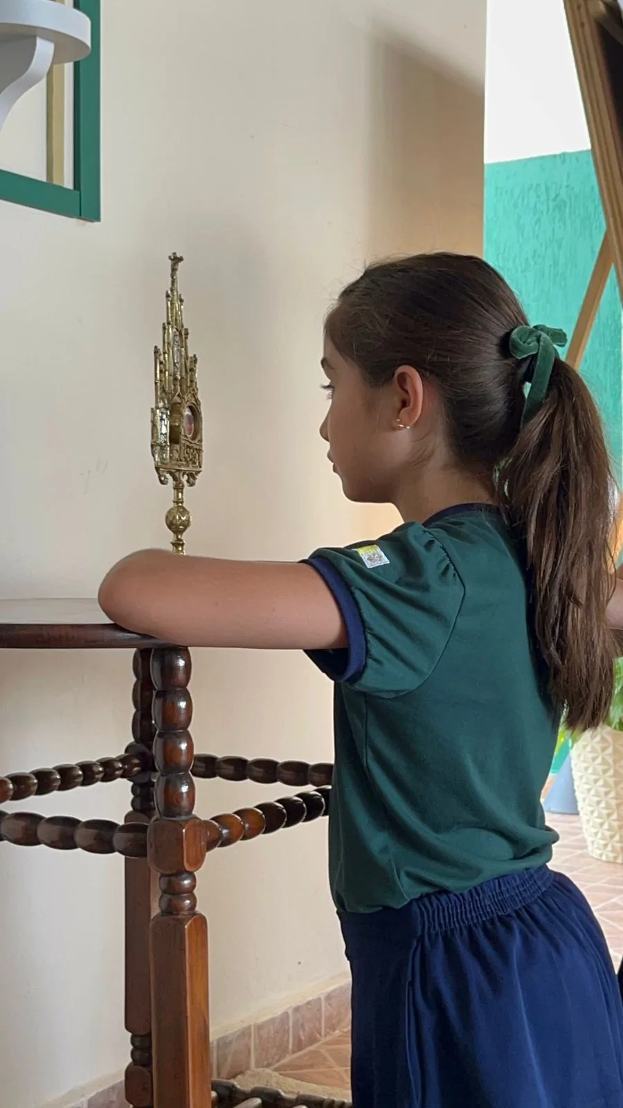 Momento de oração dos alunos do Colégio Peregrinos
