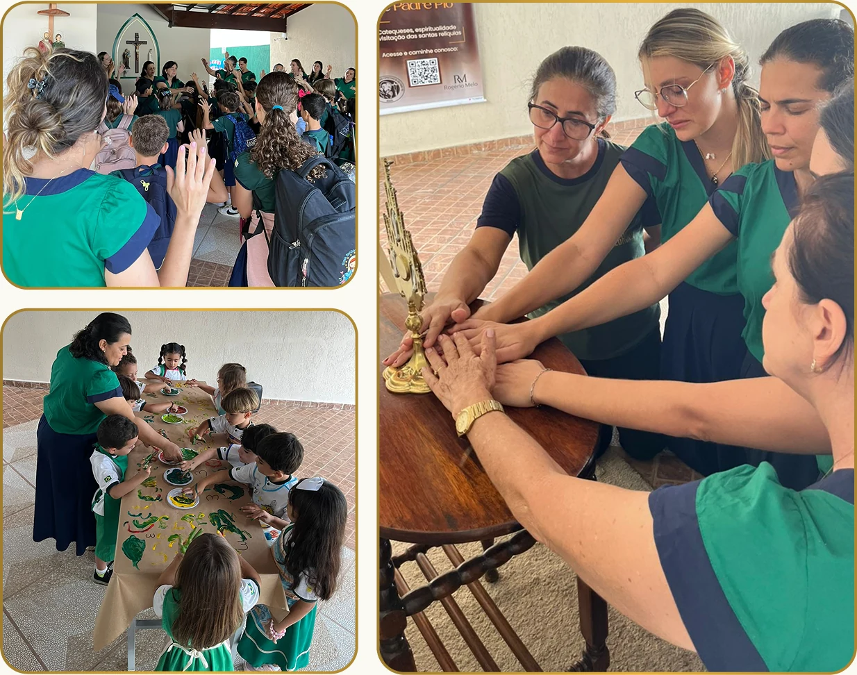 Alunos e educadores do Colégio Peregrinos
